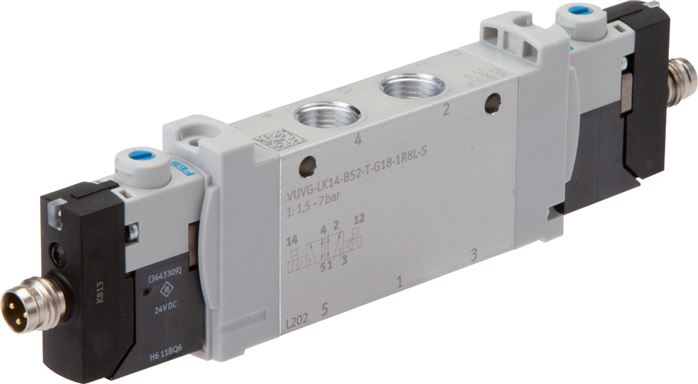 Exemplary representation: 5/2-way solenoid pulse valve